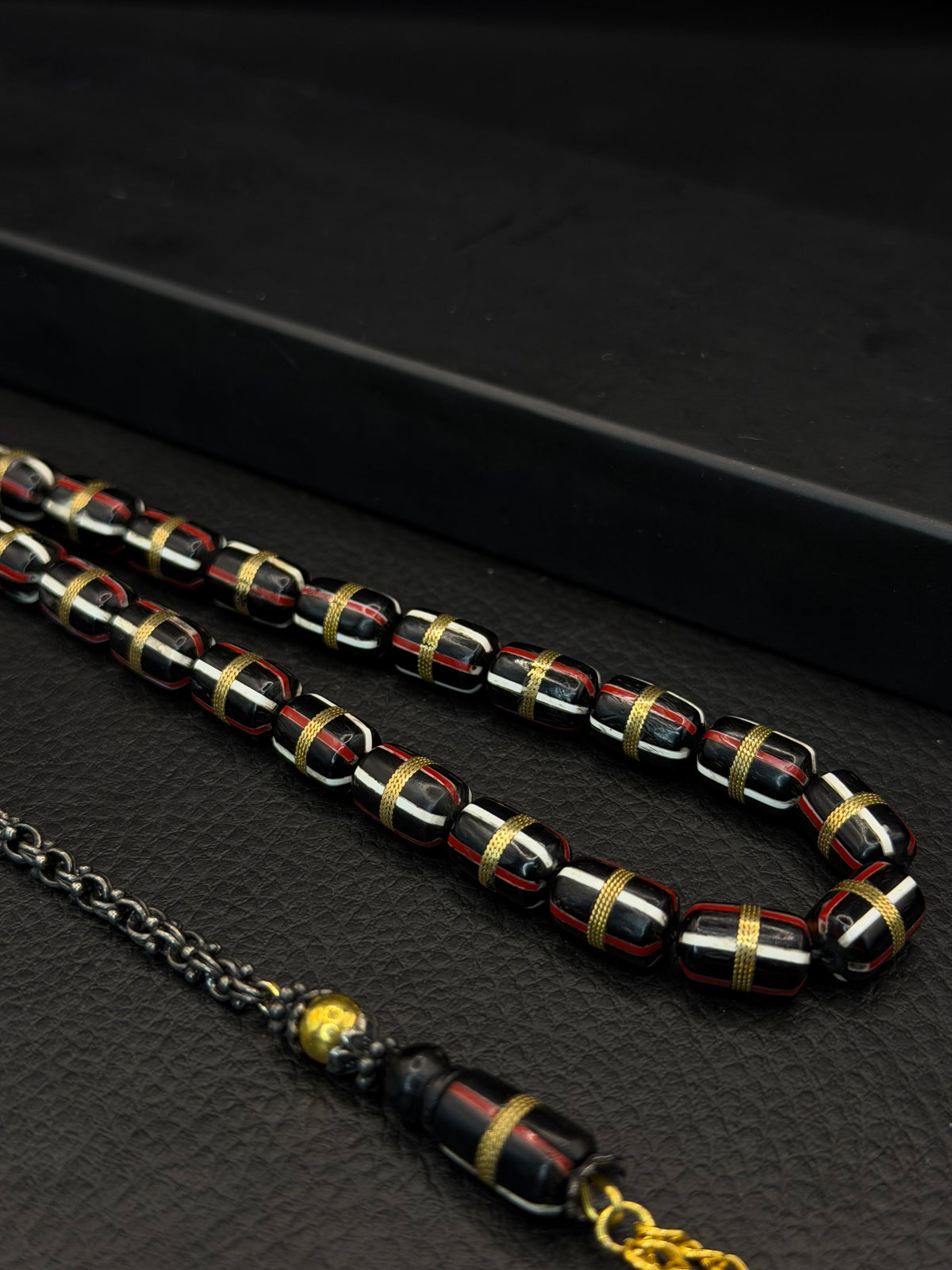 Black Kuka Tesbih – Brass & Mine Inserted Alloy Tassel