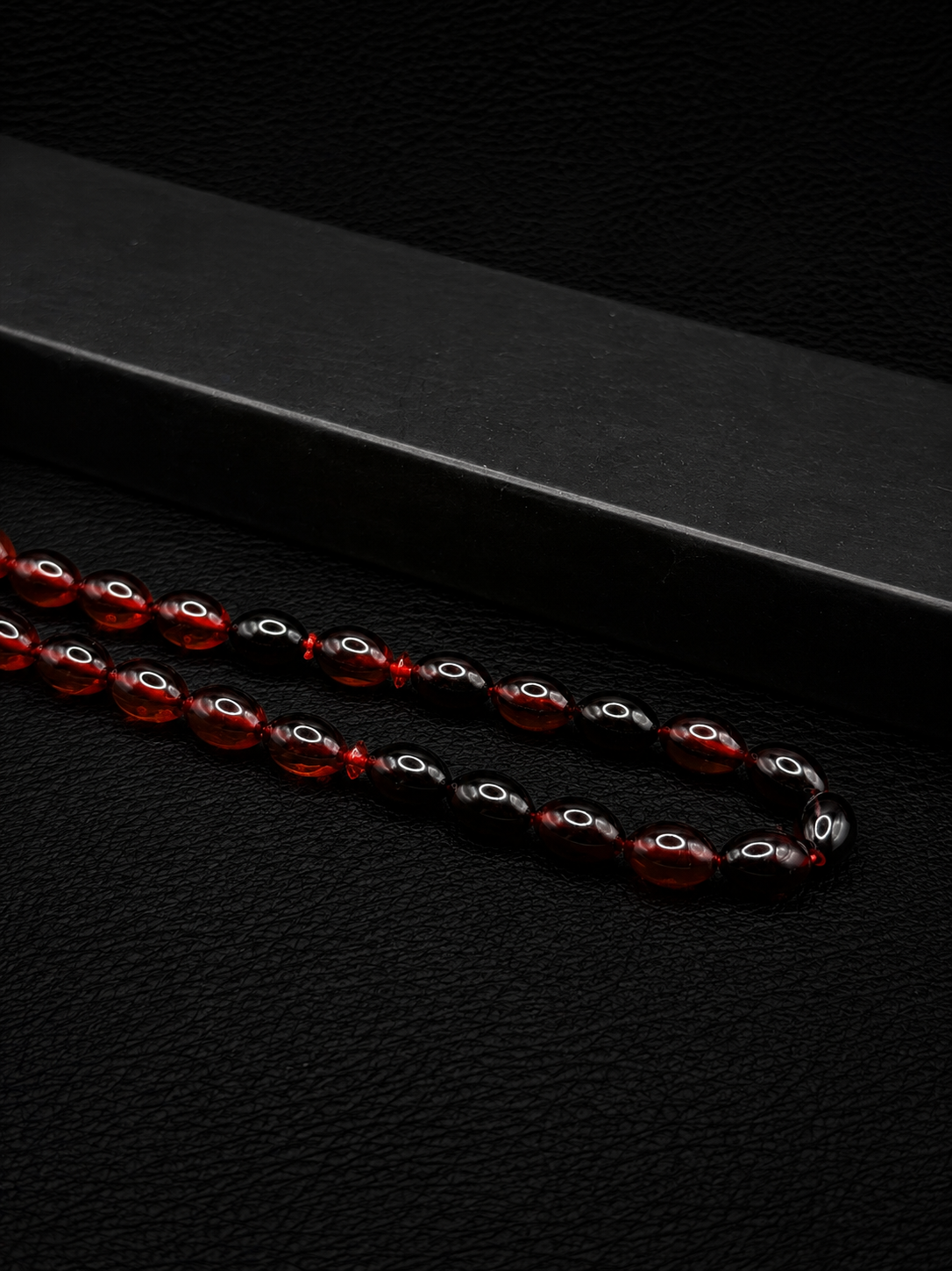 Fire Amber Tesbih – Alloy Tassel – Oval Cut