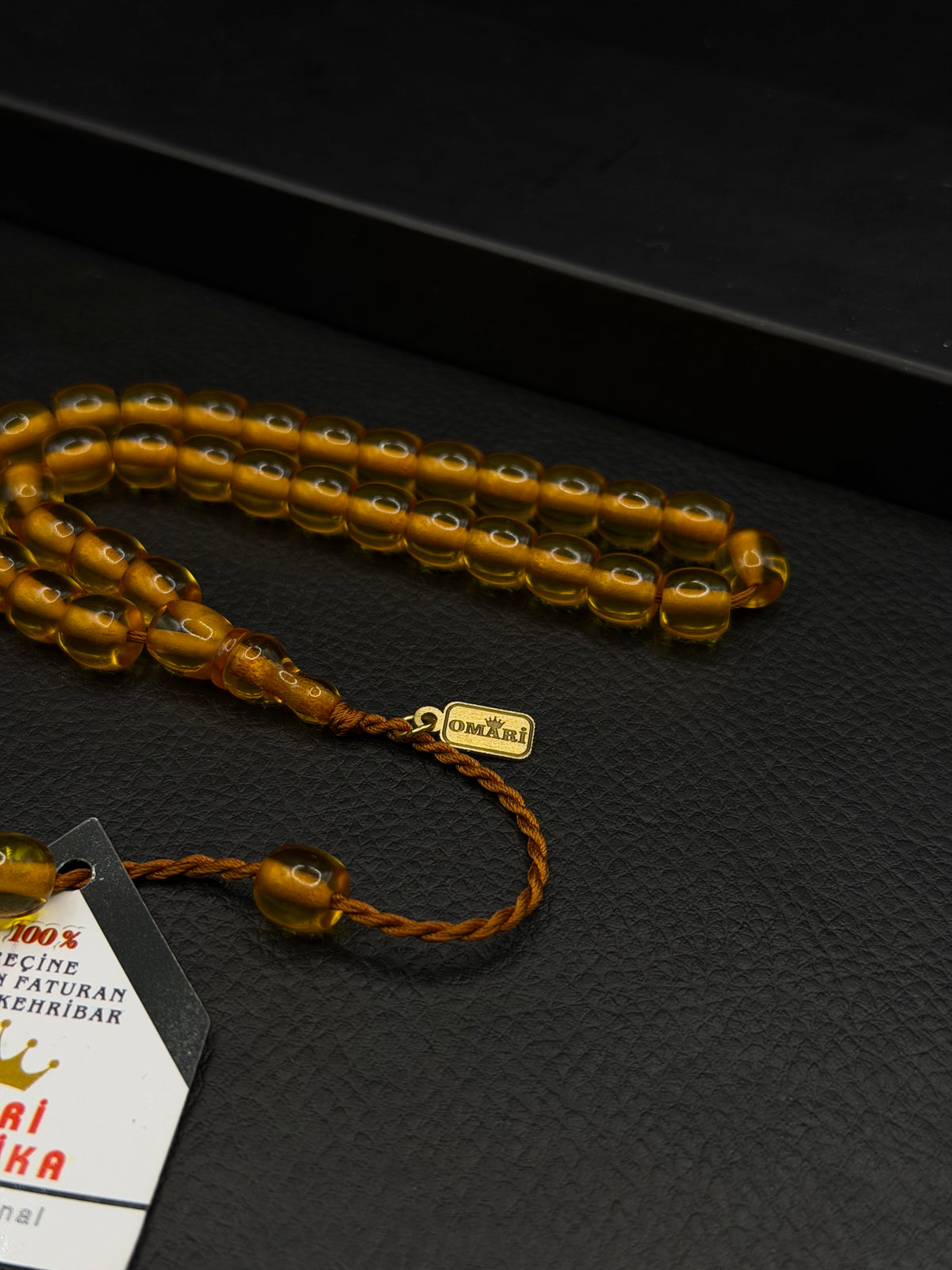 Omari Light Yellow Fire Amber Tesbih – Joint Double Imame – System Tassel