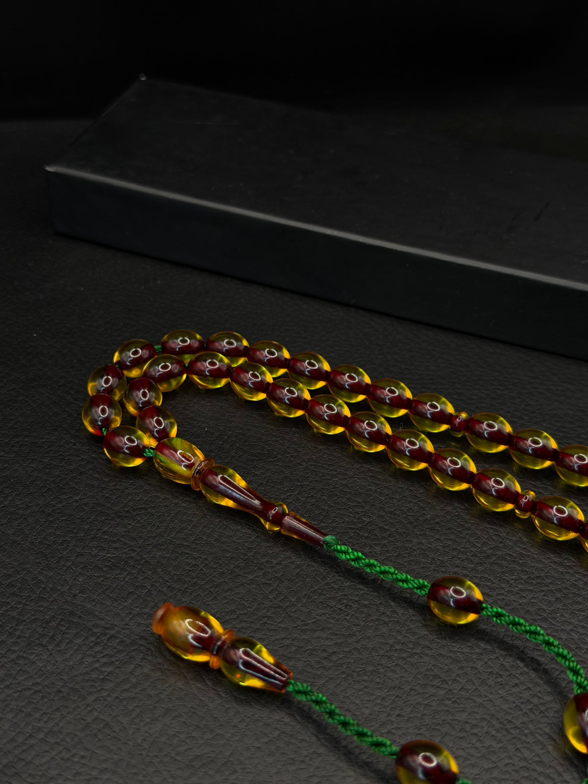 Yellow Fire Amber Tesbih – Oval Cut – System Tassel
