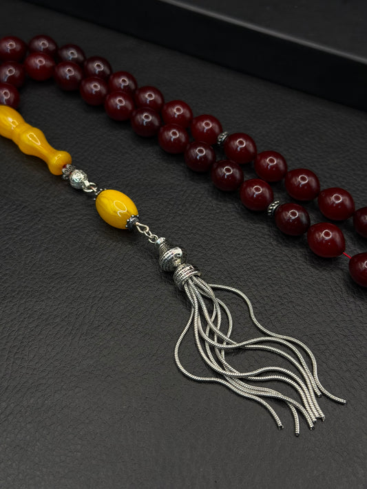 Cherry Shaved Compressed Amber – Alloy Tassel – Barley Cut