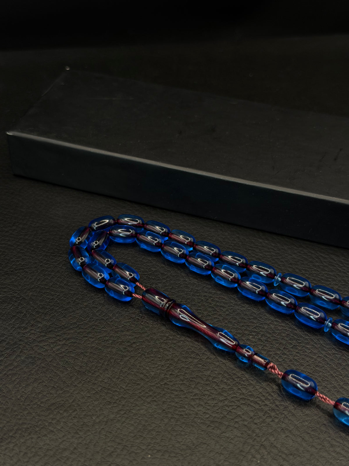 Blue Fire Amber Tesbih – Capsule Cut – System Tassel