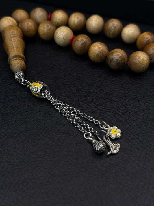 Coconut Tree Tesbih – Wrist Size – Round Cut – Alloy Tassel