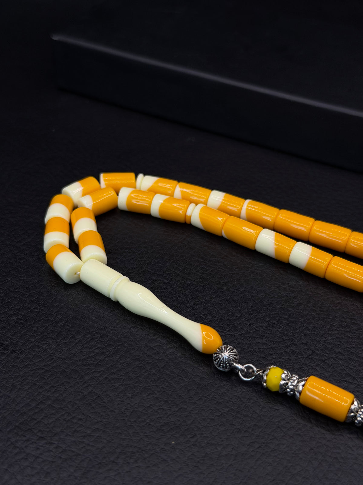 Yellow Billiard Ball Tesbih – Capsule Cut – Alloy Tassel