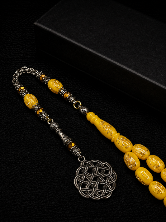 Katalin Gold Flake Mix Tesbih – Custom Alloy Kazaz Style Tassel