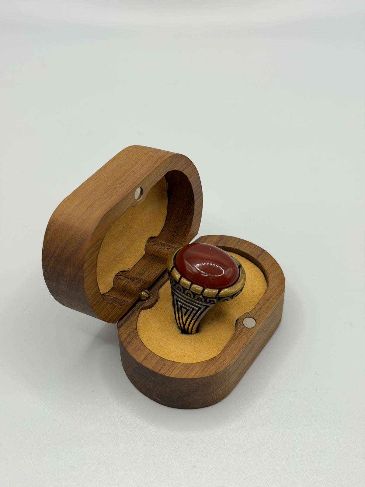 Red Stone Sterling Silver Ring