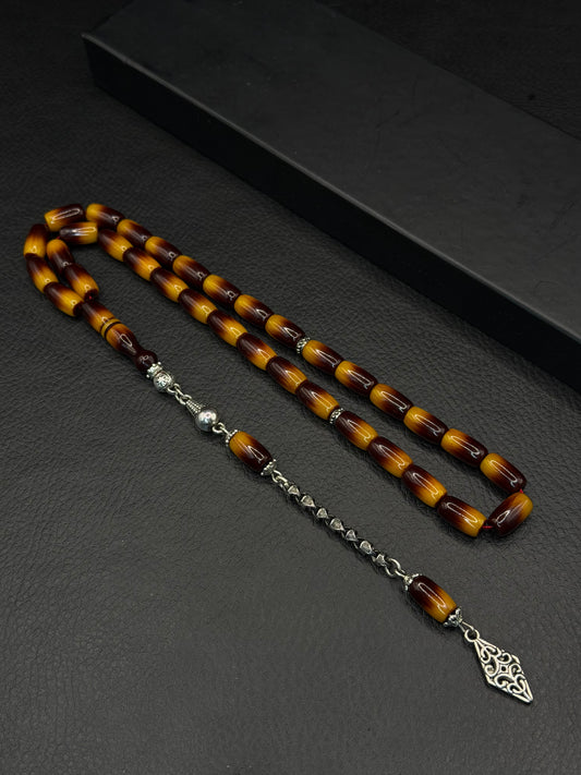 Nael Kaplan Ottoman Style Compressed Amber – Alloy Tassel – Capsule Cut