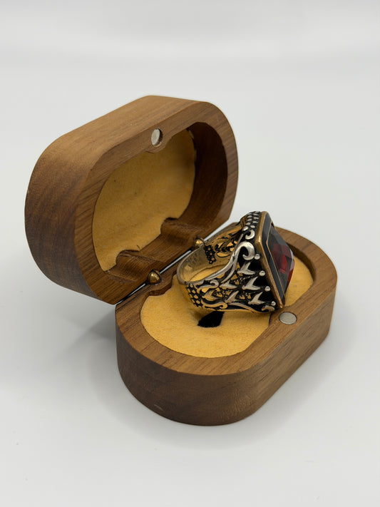 Red Stone Sterling Silver Ring