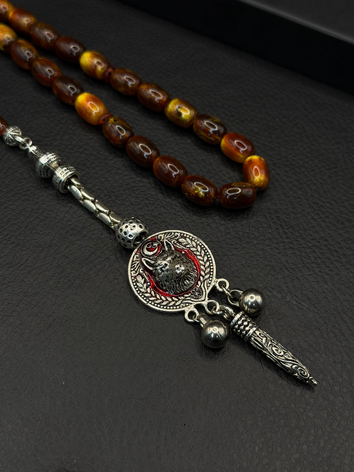 Brown Katalin Tesbih – Capsule Cut – Custom Alloy Tassel