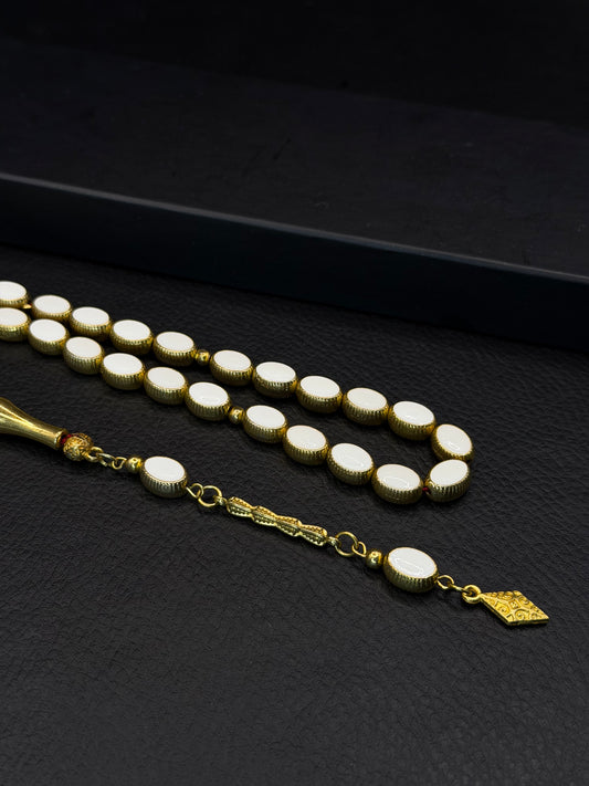 Alloy Tesbih – Mine Inserted – Oval Cut – Alloy Tassel