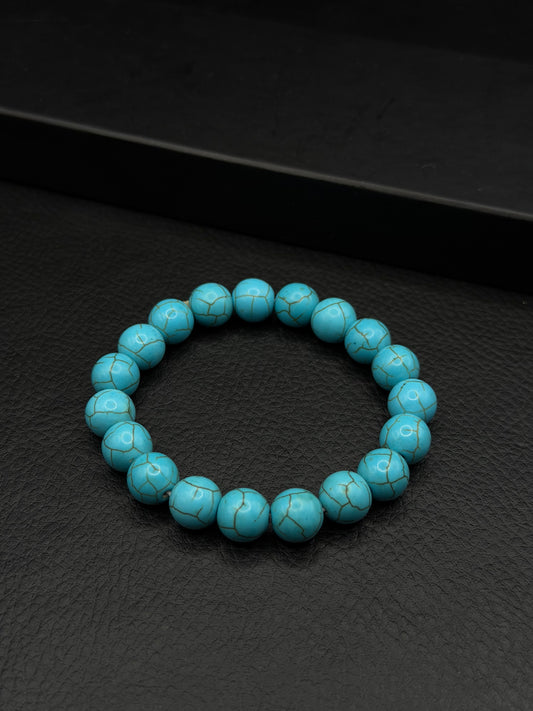 Turquoise-Style Unisex Bracelet – Round Cut – Elastic