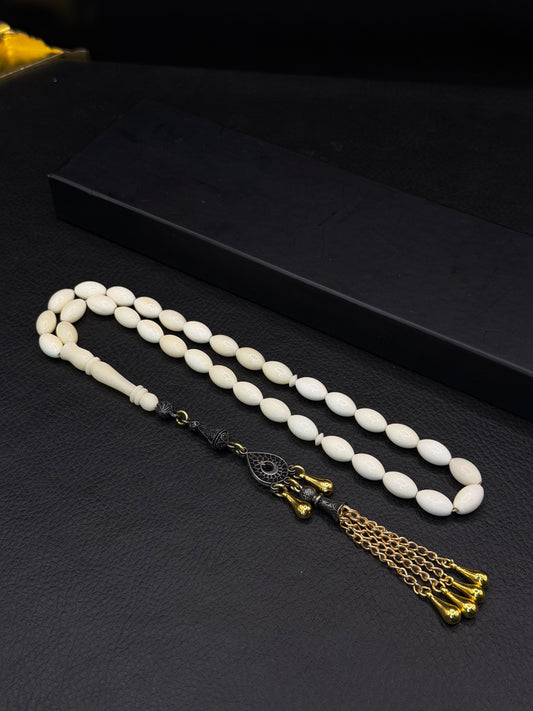 Camel Bone Tesbih – Alloy Tassel | Oval Cut