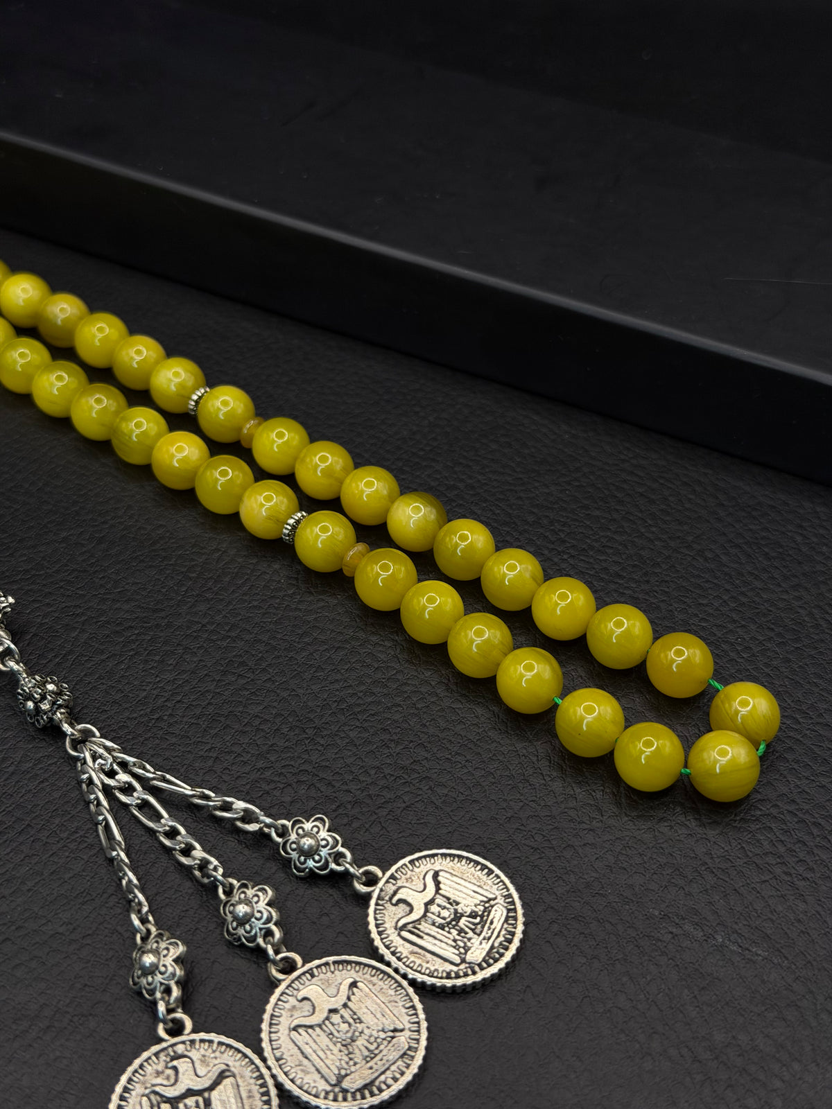 Ottoman Style Compressed Amber Tesbih – 51 Beads – Alloy Tassel