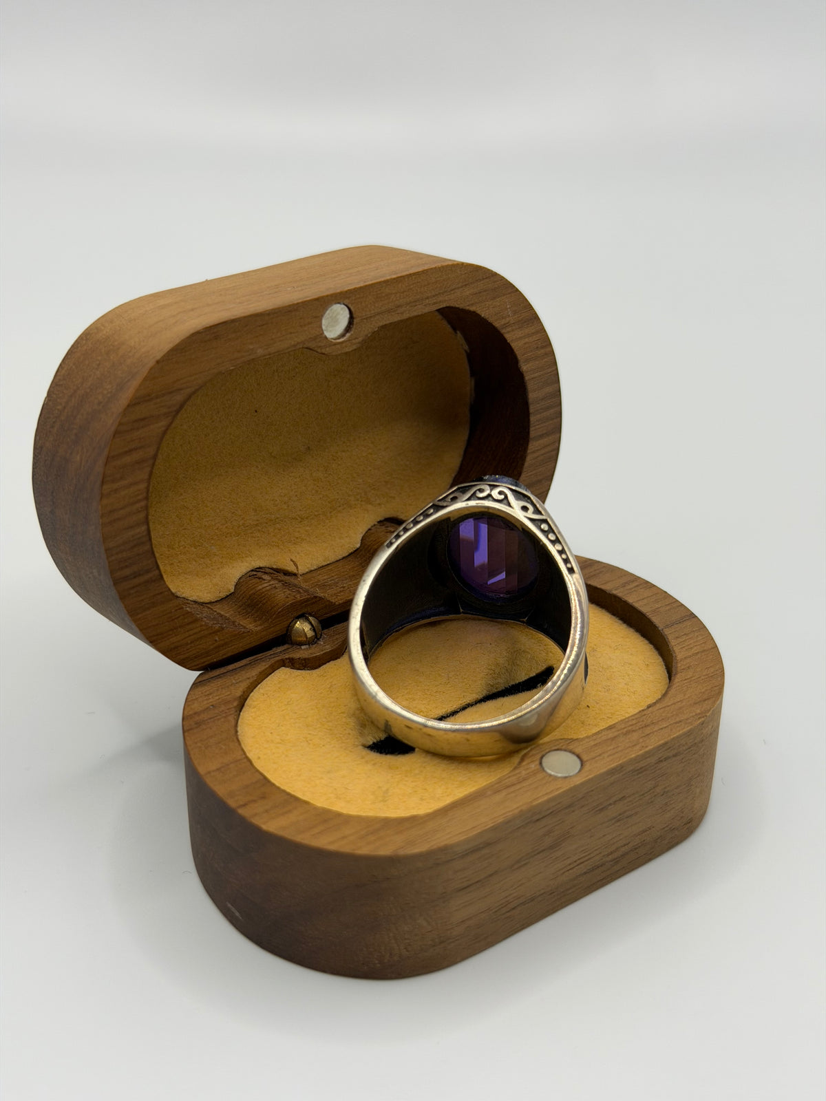 Purple Faceted Sterling Silver Ring
