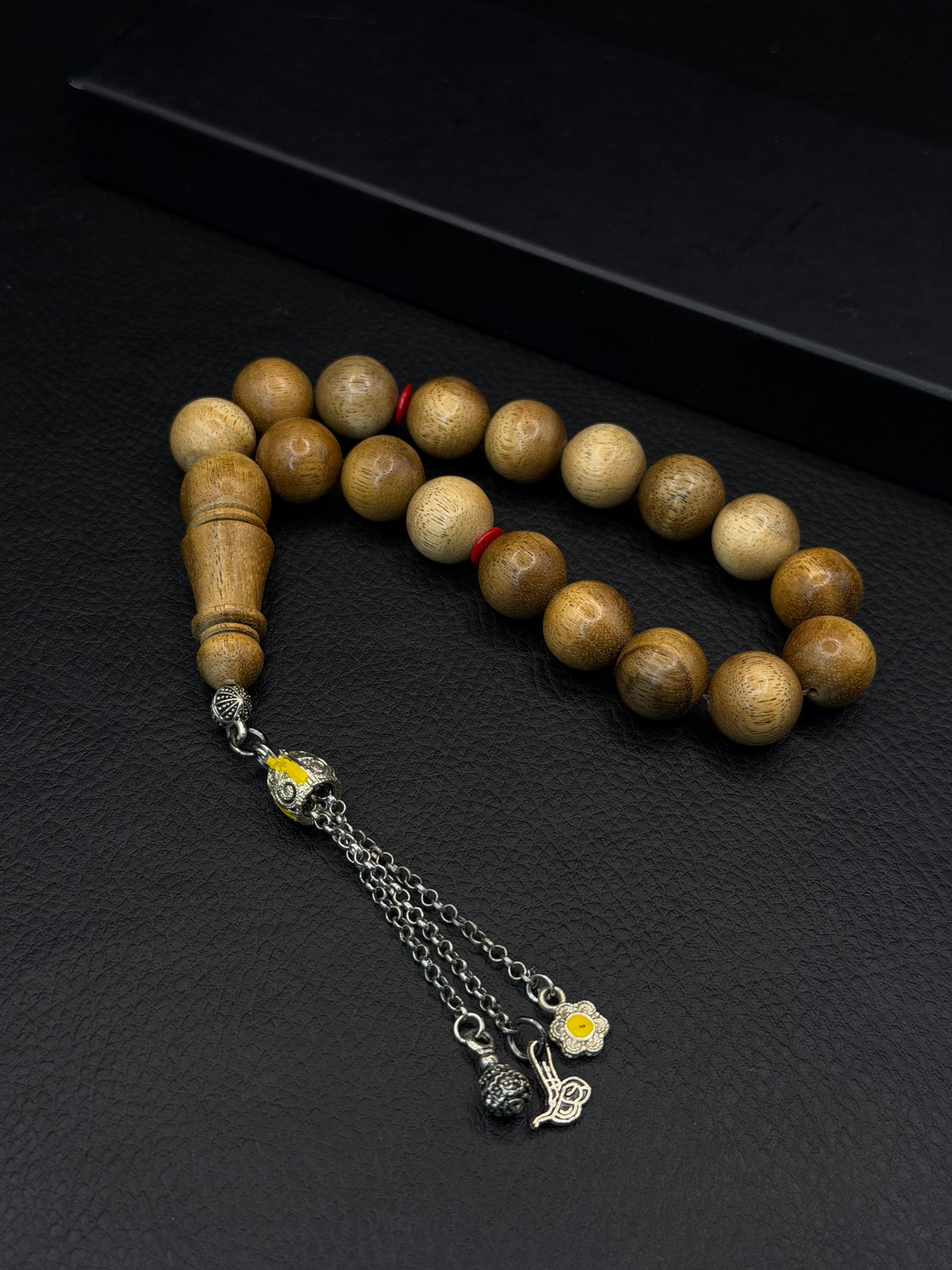 Coconut Tree Tesbih – Wrist Size – Round Cut – Alloy Tassel