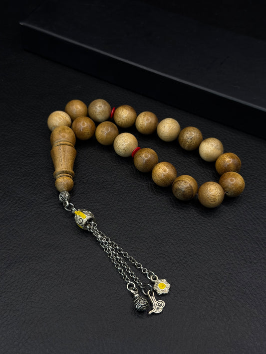 Coconut Tree Tesbih – Wrist Size – Round Cut – Alloy Tassel