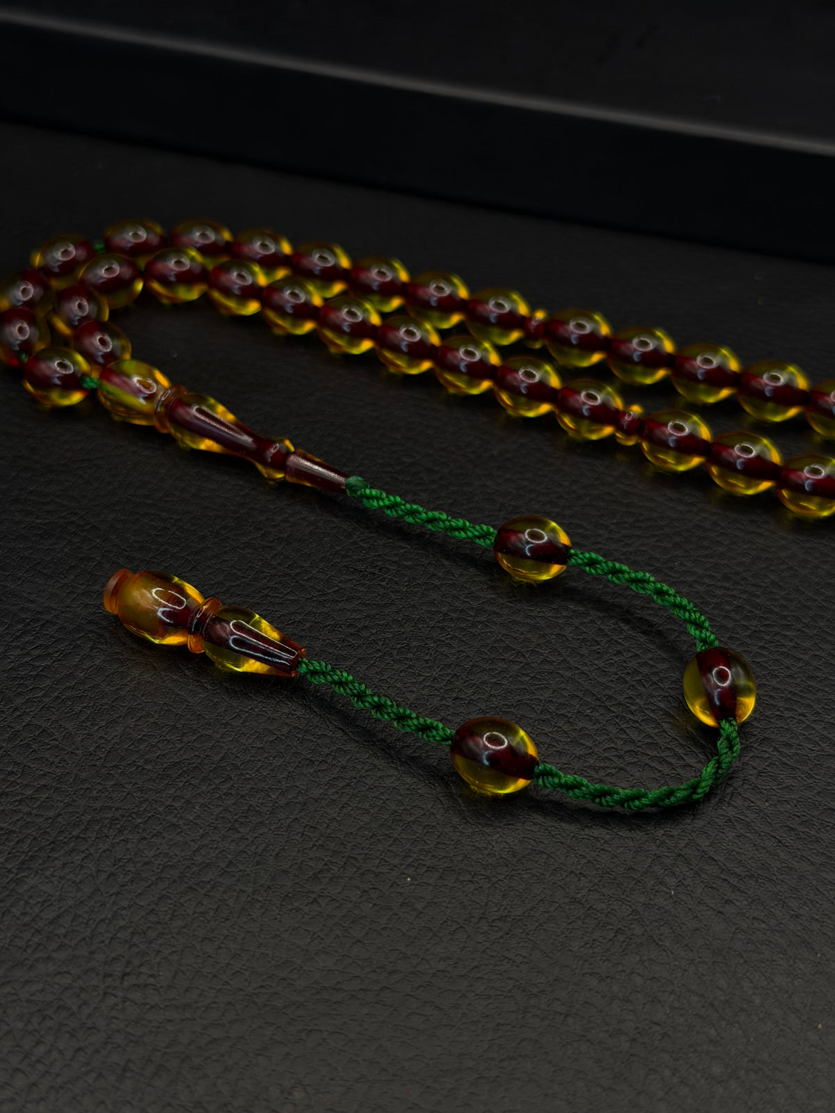 Yellow Fire Amber Tesbih – Oval Cut – System Tassel