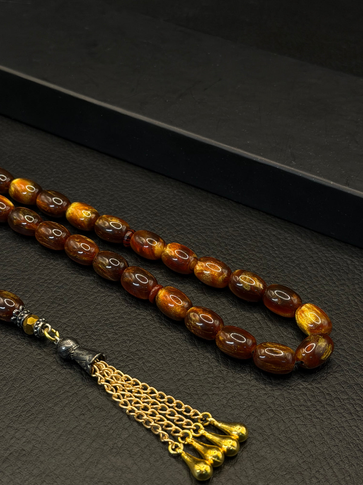 Dark Brown Katalin Capsule Cut Tesbih – Alloy Tassel