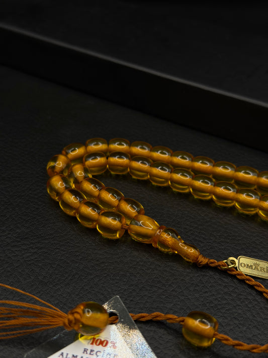 Omari Light Yellow Fire Amber Tesbih – Joint Double Imame – System Tassel