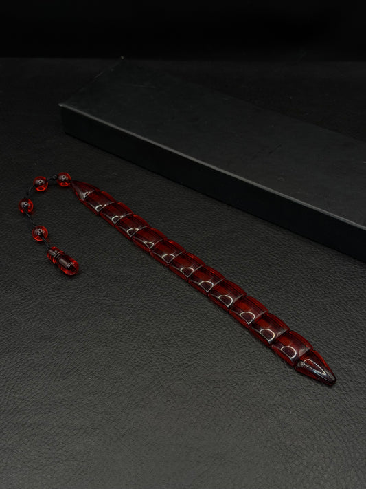Red Fish ZaZa Fire Amber Tesbih – System Tassel
