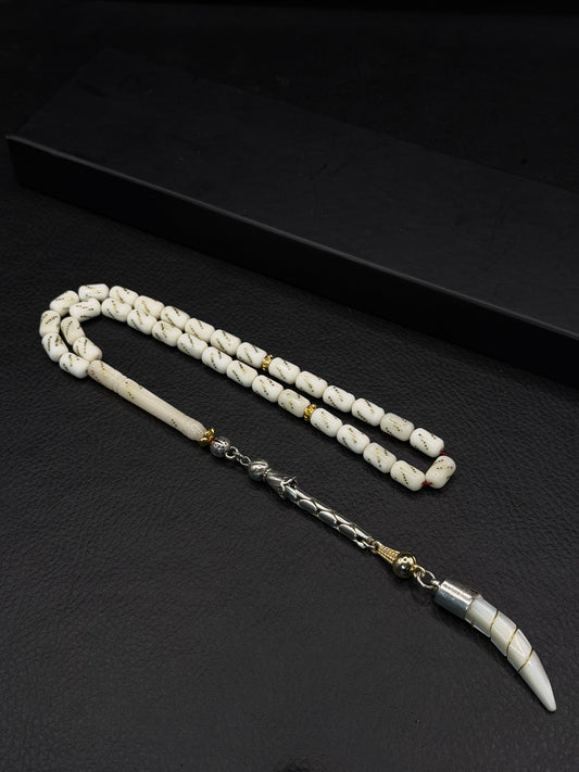 Camel Bone Tesbih – Brass Inserted Alloy Tassel | Capsule Cut