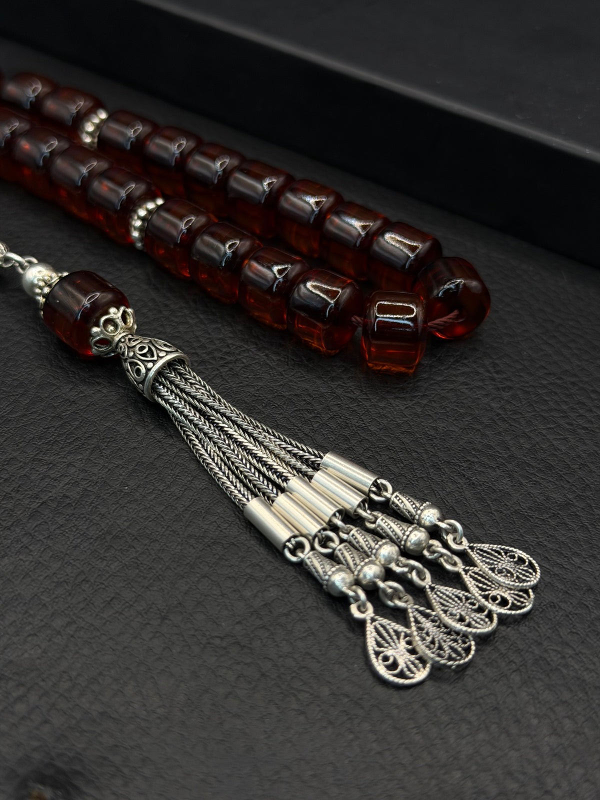 Old Ottoman Style Necef Tesbih – Full 925 Sterling Silver Imame & Tassel