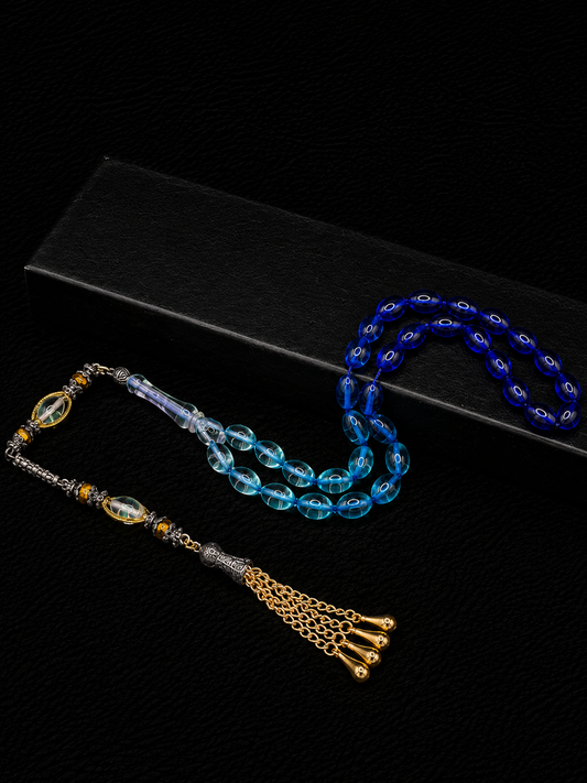 Fire Amber Tesbih – Alloy Tassel – Oval Cut