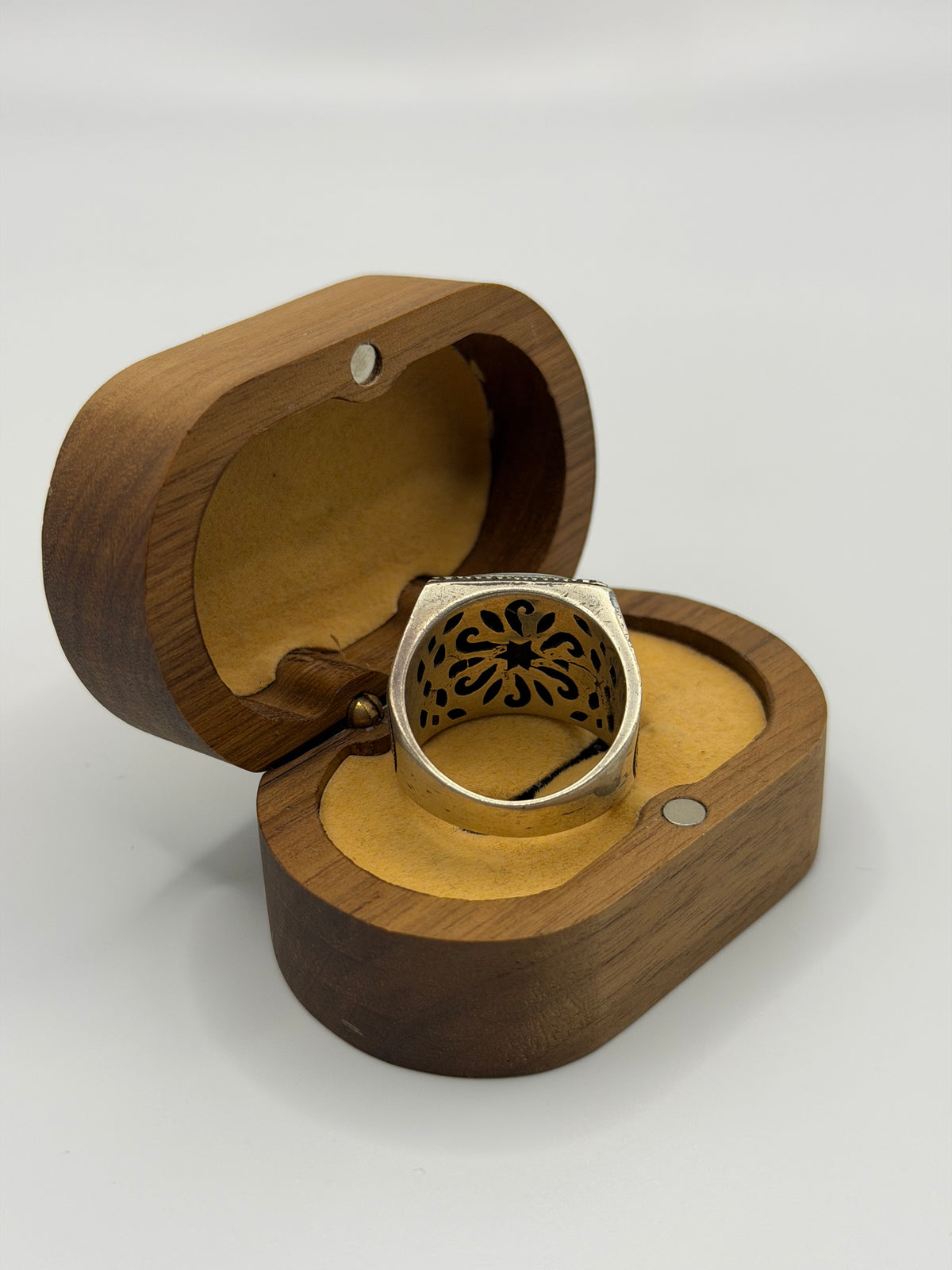 Red Fire Amber Sterling Silver Ring