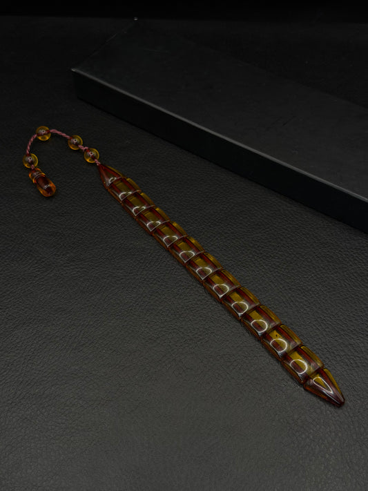 Yellow Fish ZaZa Fire Amber Tesbih – System Tassel