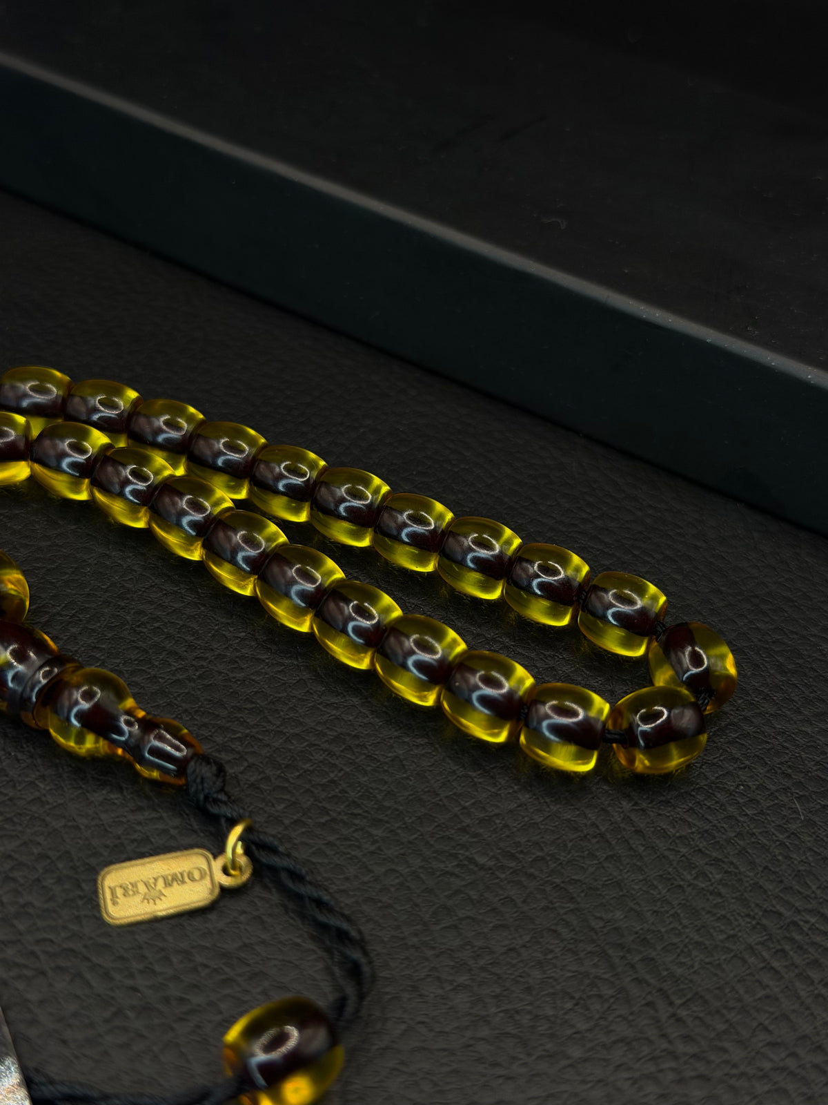 Omari Yellow Fire Amber Tesbih – Joint Double Imame – System Tassel