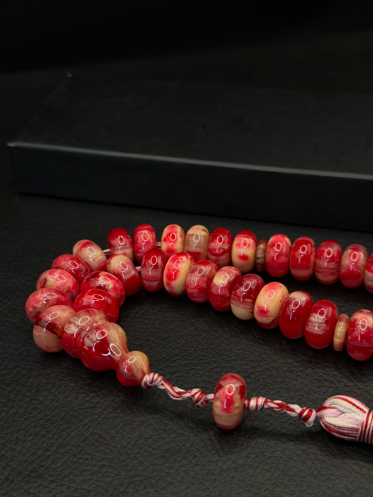 Pink Compressed Amber Tesbih – Barrel Cut – Wrist Size