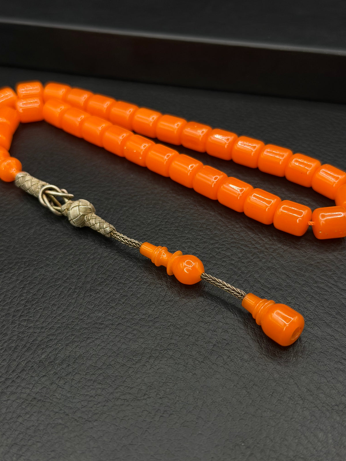 Antique Orange German Katalin  Mersinli Şenalp Master Made 1K Kazaz Silver Tassel – Capsule Cut