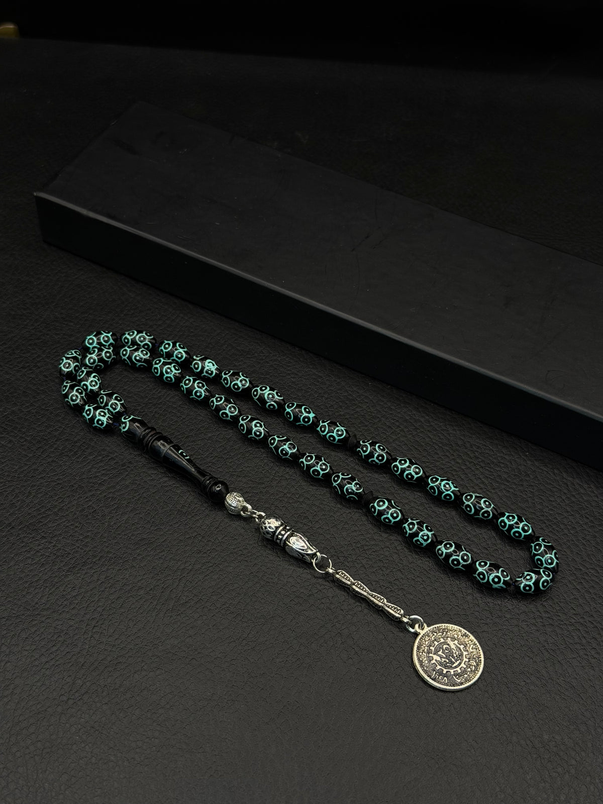 Black Kuka Tesbih – Mine Inserted Alloy Tassel | Oval Cut