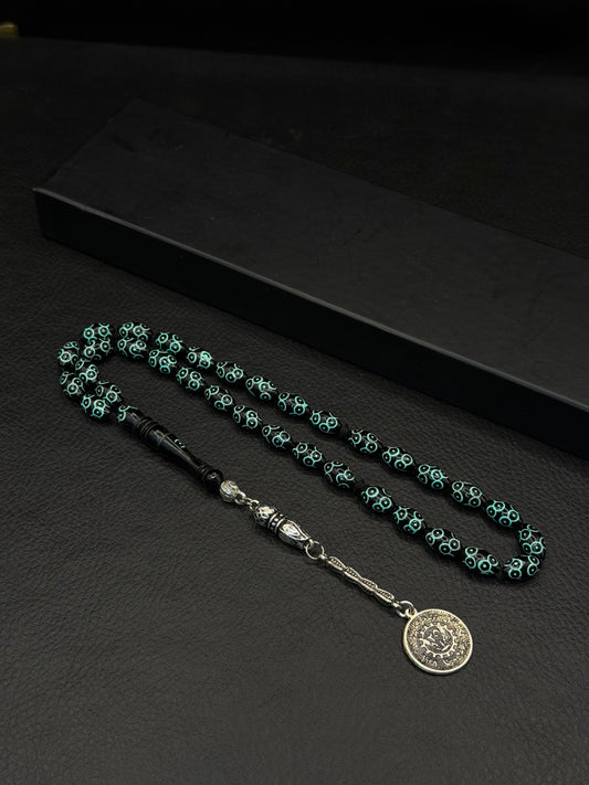 Black Kuka Tesbih – Mine Inserted Alloy Tassel | Oval Cut