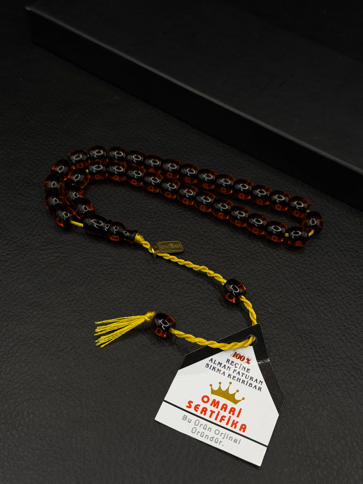 Omari Orange Fire Amber Tesbih – Joint Double Imame – System Tassel