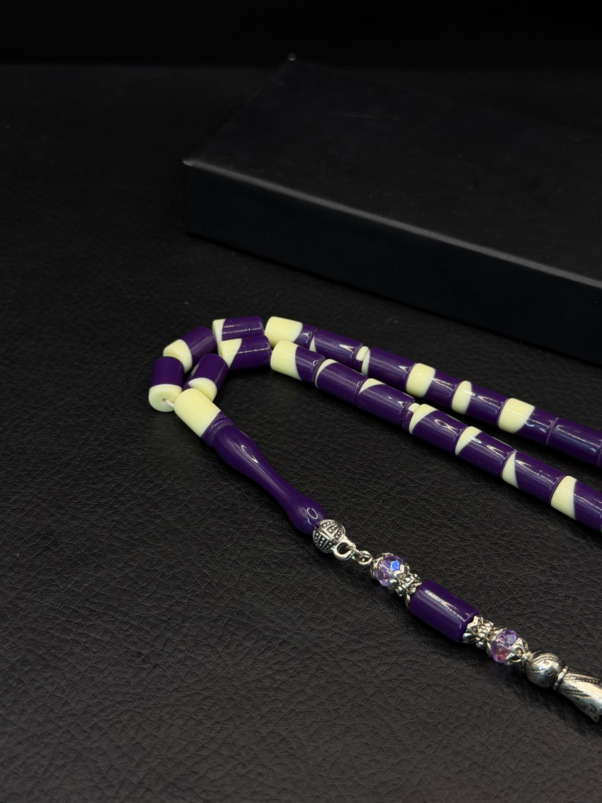 Purple Billiard Ball Tesbih – Capsule Cut – Alloy Tassel