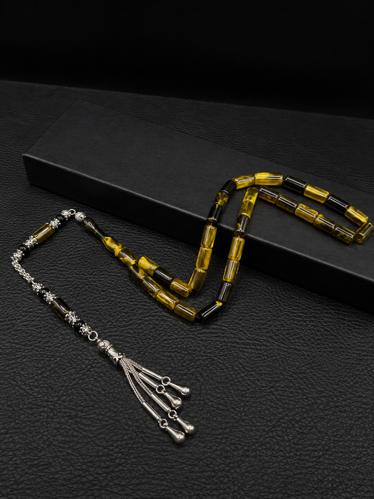 Green Katalin Tesbih – Capsule Cut – Alloy Tassel
