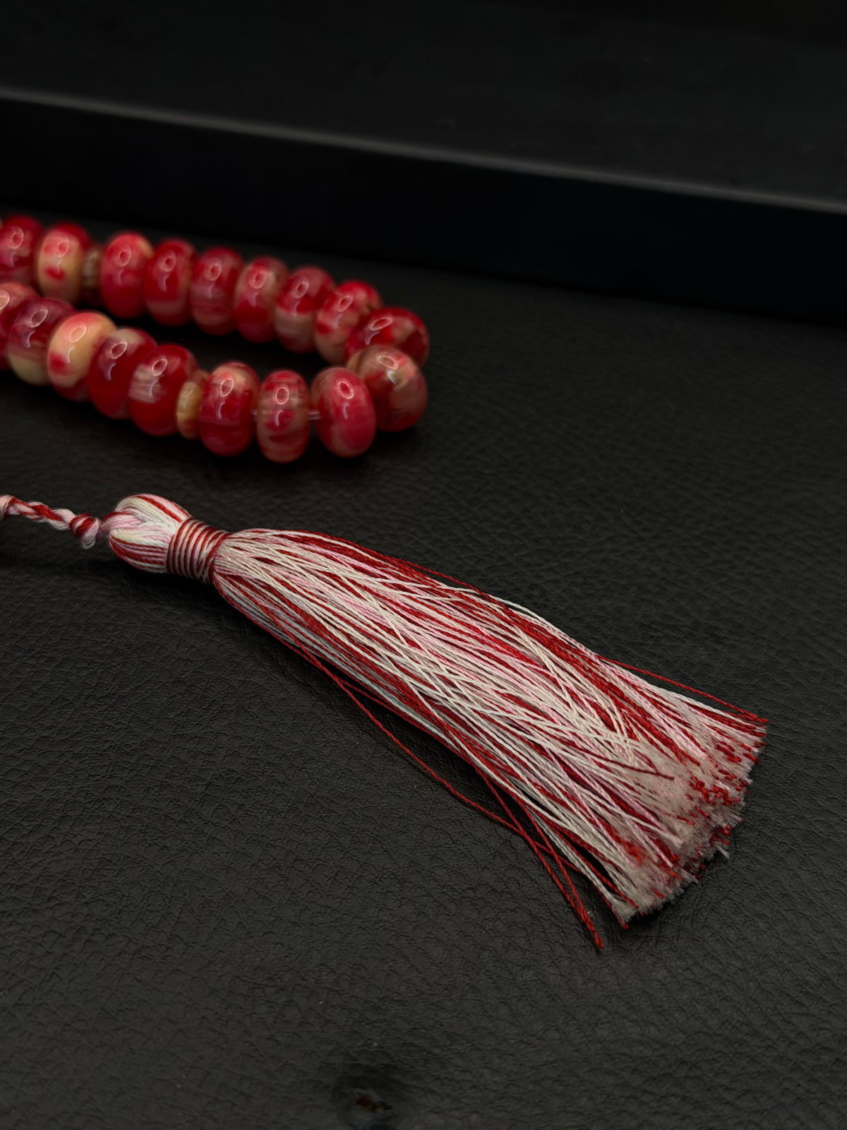 Pink Compressed Amber Tesbih – Barrel Cut – Wrist Size