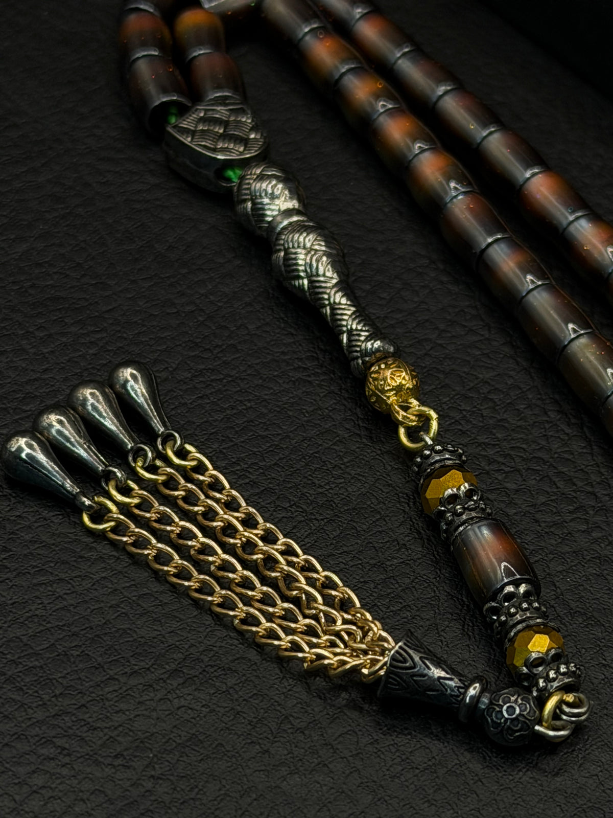 Feeling Stone Colour-Changing Capsule Cut Tesbih – Alloy Tassel