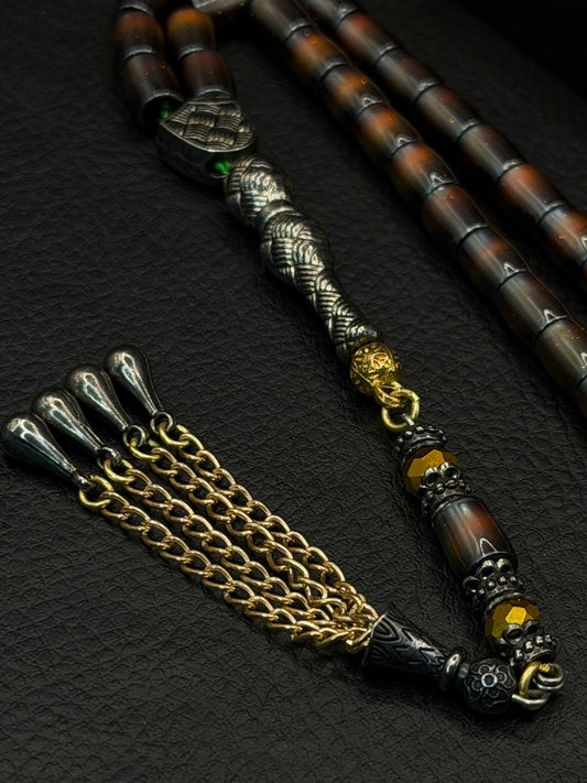 Feeling Stone Colour-Changing Capsule Cut Tesbih – Alloy Tassel