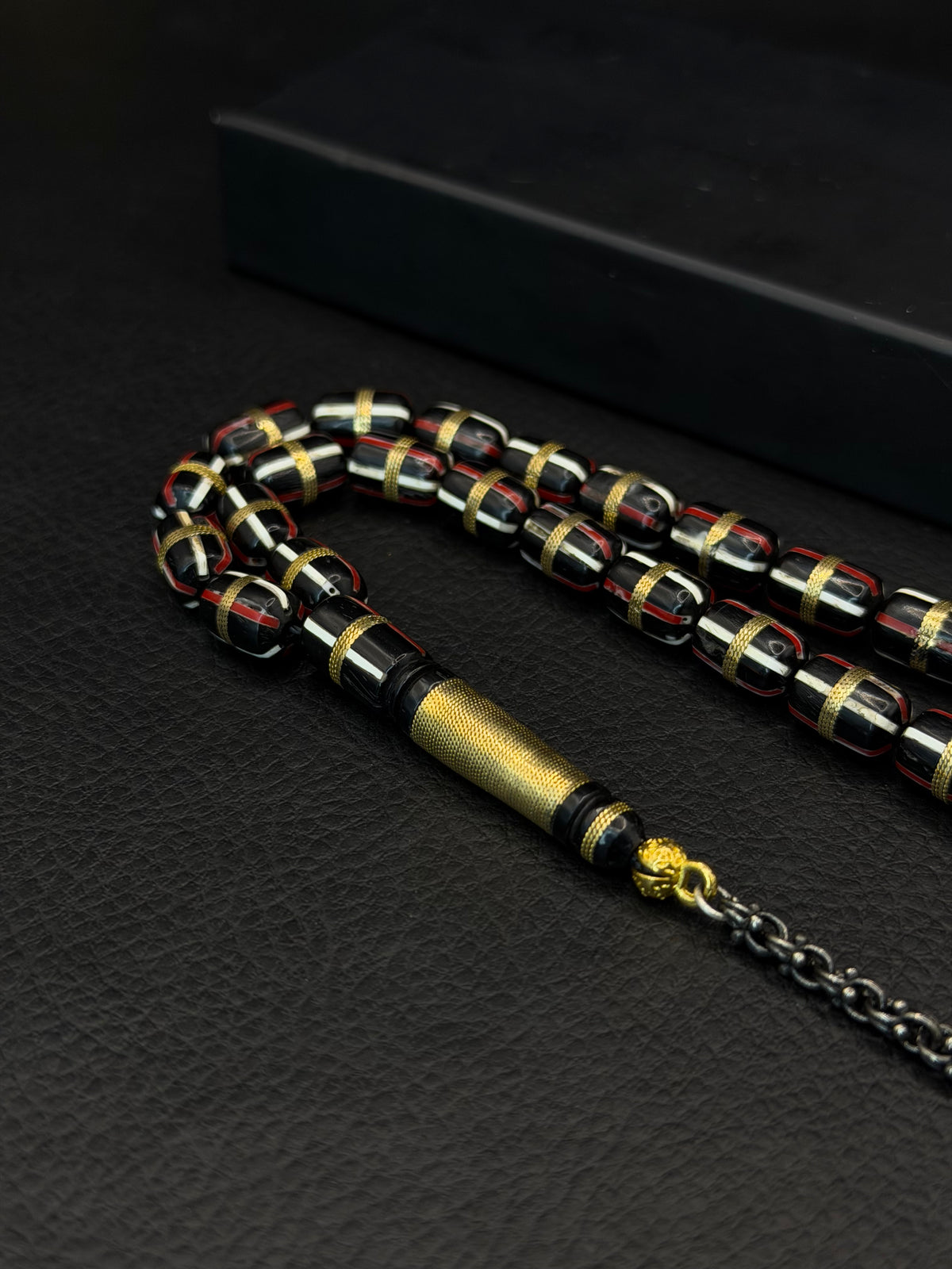 Black Kuka Tesbih – Brass & Mine Inserted Alloy Tassel