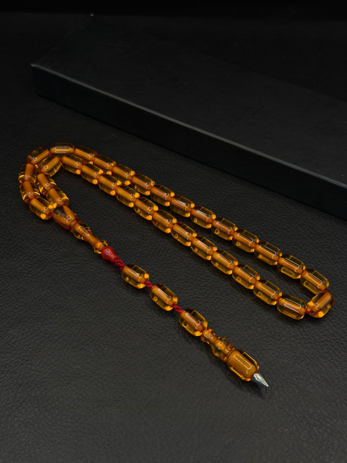 Ottoman Style Fire Amber Tesbih – Capsule Cut – System Tassel