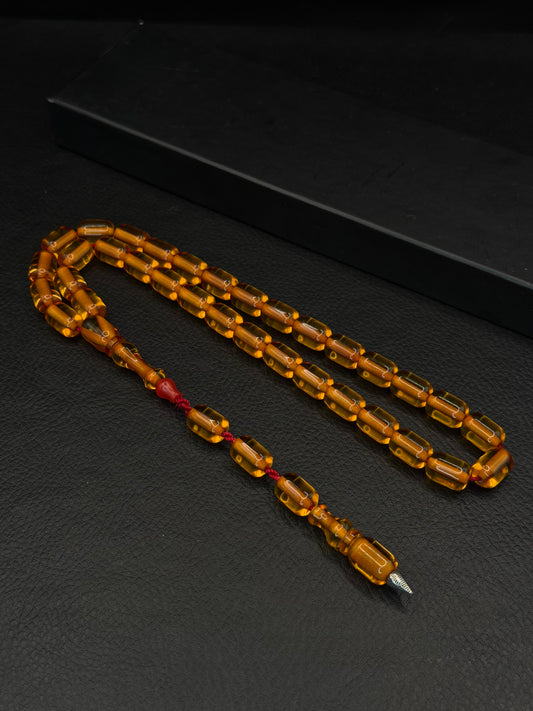 Ottoman Style Fire Amber Tesbih – Capsule Cut – System Tassel