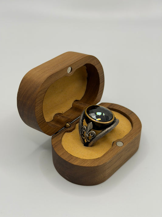 Black Stone Sterling Silver Ring