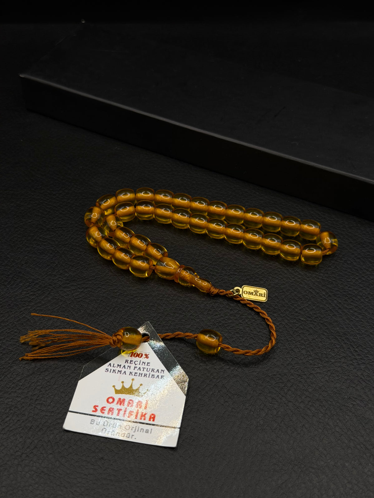 Omari Light Yellow Fire Amber Tesbih – Joint Double Imame – System Tassel