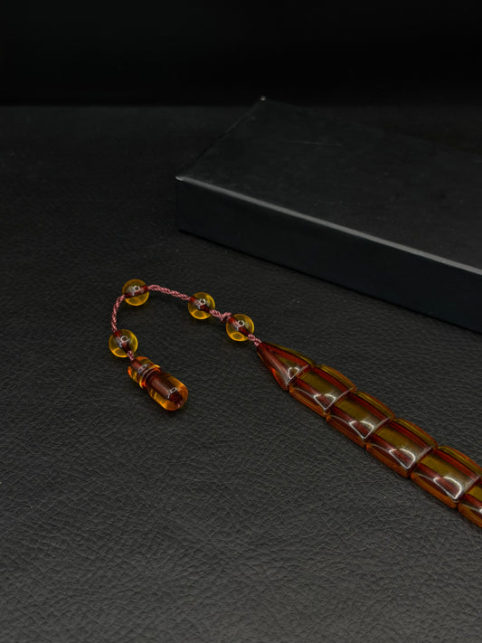 Yellow Fish ZaZa Fire Amber Tesbih – System Tassel