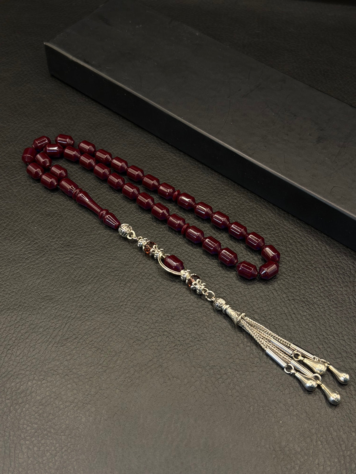 Purple & Blue Katalin Tesbih – Alloy Tassel – Edged Capsule Cut