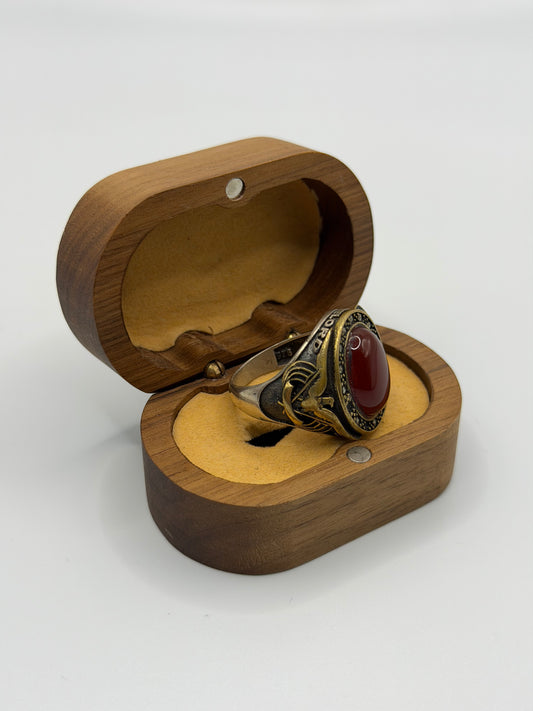 Red Stone Sterling Silver Ring