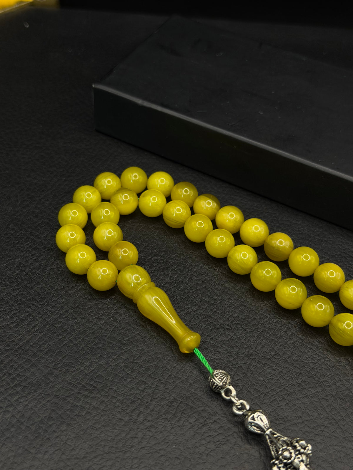 Ottoman Style Compressed Amber Tesbih – 51 Beads – Alloy Tassel