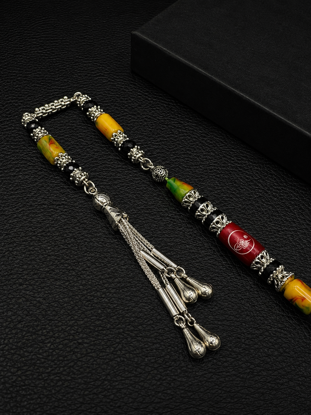 Green Katalin Tesbih – Custom Alloy Tassel & Imame